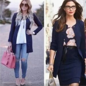 CAbi Navy Blue The Lido Jacket Ponte Knit Stretch 5093